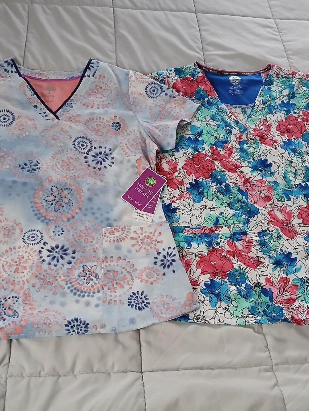 Healing Hands and Vince Camuto Scrub Top Set